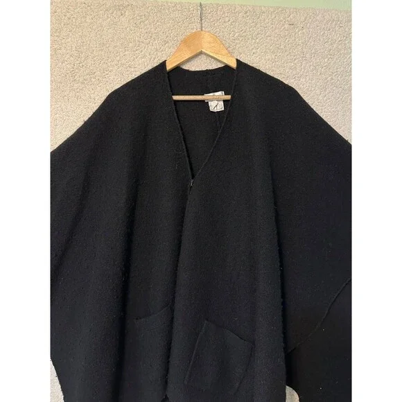 Vintage Pierre Cardin Black Wool Blend Shawl 51" X 31" - Picture 2 of 8